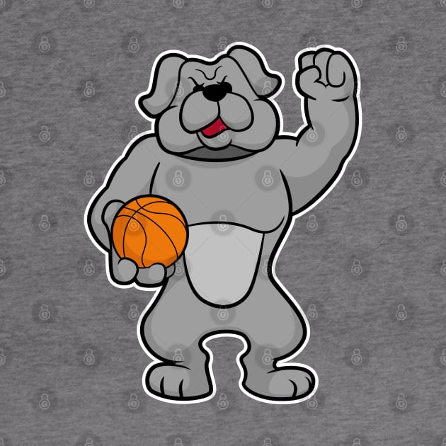 Dog as Basketball player with Basketball ball by Markus Schnabel